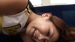 Japanese cheerleader Runa Sezaki is horny