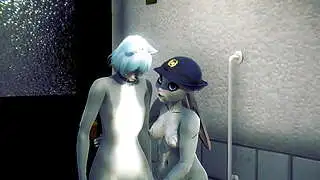 Hentai Furry Zootropia - Judy Rabbit follada en un baño - Pornografía japonesa asiática de manga, anime, película y videojuego