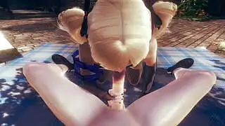 Genshin Impact Hentai - POV Fischl Blowjob und Abspritzen ins Gesicht - Japanisches asiatisches Manga-Anime-Spiel-Porn