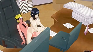 Naruto Boruto Hentai - Naruto tiene sexo con Hinata en la oficina del Hokage - Pornografía de manga, anime y videojuegos japoneses asiáticos