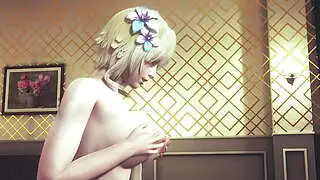 原神ヘンタイ - ルミネのおっぱいフェラとスリーサム - 日本のアジア漫画アニメゲームポルノ