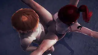 フェアリーテイルヘンタイ - エルザ・スカーレットのフェラチオと倉庫でのセックス - 日本のアジアマンガアニメゲームポルノ